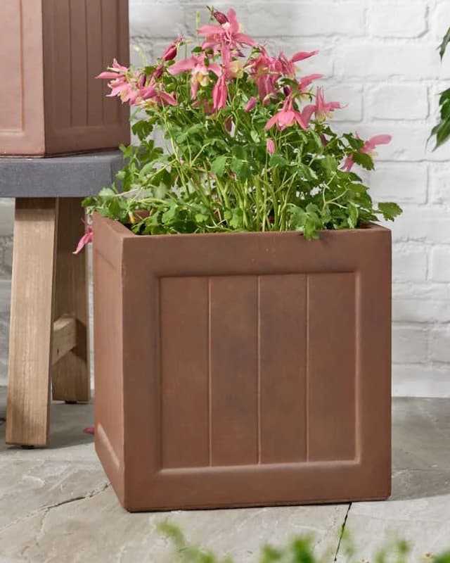 Dibor Brown Medium Fibreclay Summer Outdoor Garden Planter Plant Pot Brown Unisex M