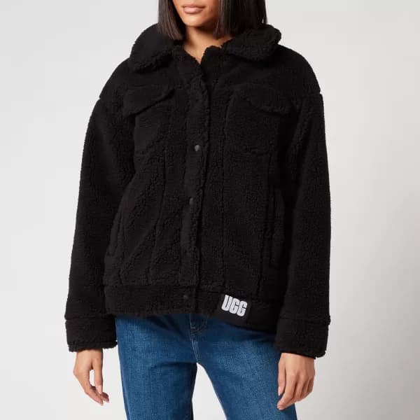 UGG Womens Frankie Sherpa Trucket Jacket - Black - S