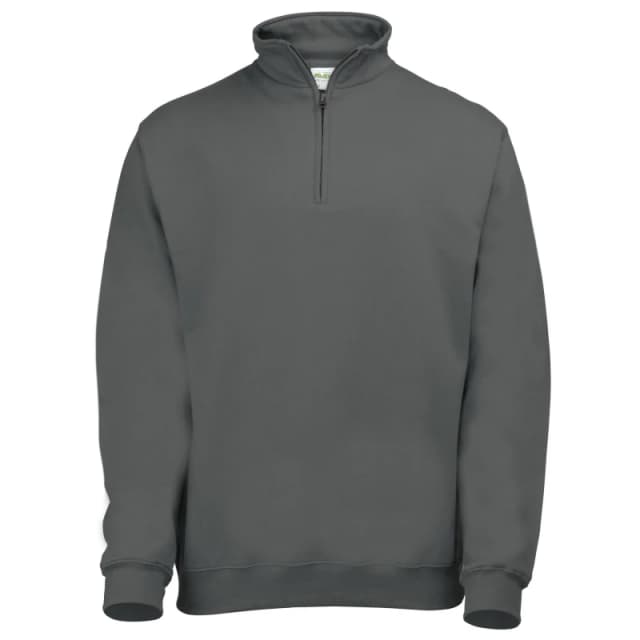 AWDis AWDis Men Plain Sophomore ¼ Zip Sweatshirt in Charcoal Size: Small Charcoal S Male 5055747780116