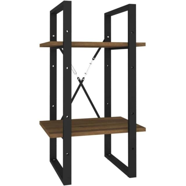 Vidaxl 2-tier Book Cabinet Brown Oak 40X30X70 Cm Engineered Wood, Brown 821302