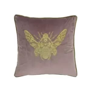 Riva Paoletti Cerana Embroidered Piped Cushion Cover, Dusky Blush, 50 x 50 Cm