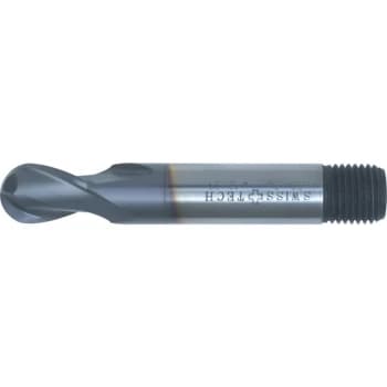4.00MM Series 39 HSS-Co 2 Flute Threaded Shank Short Series Ball Nosed Slot Drills - TiCN Coated