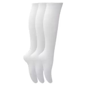 Childrens Girls Plain Knee High School Socks (Pack Of 3) (UK Shoe 4-6 (Age: 13+ years)) (White)