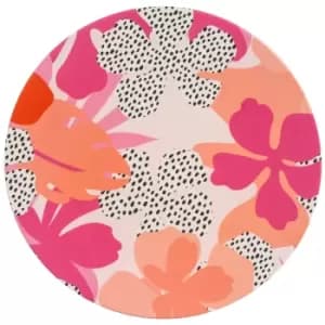 Navigate Summerhouse Tribal Fusion Bamboo Dinner Plate, Pink