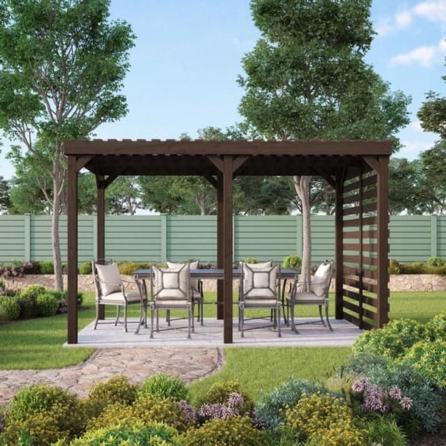 Rutland County Garden Furniture Ltd Shade Pergola - Wood - L360 x W360 x H270cm - Rustic Brown Brown Unisex