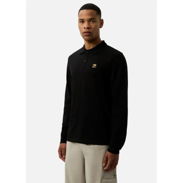 Patrick Mens Luca Long-Sleeve Polo Shirt Black male 2X Large
