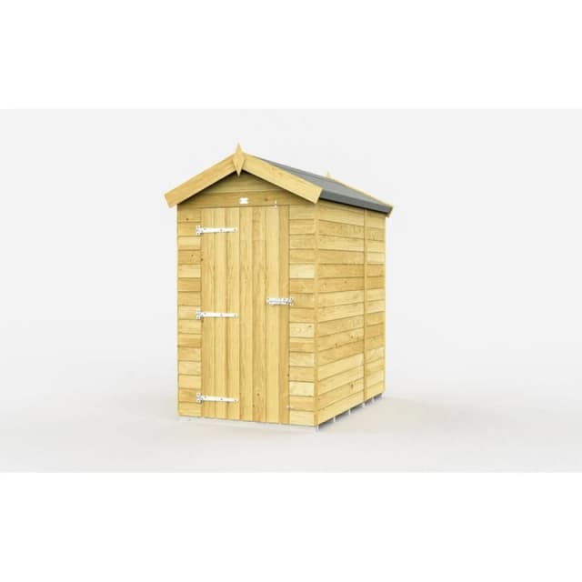Buttercup Farm 4 x 5 Feet Apex Shed - Single Door W/O Windows - L158 x W118 x H217cm in Brown Brown Unisex