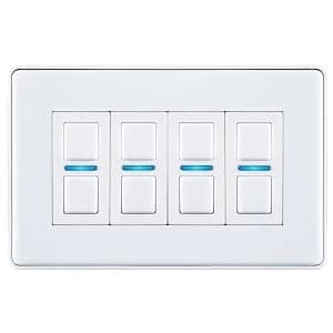 Lightwave Smart Series Dimmer (4 Gang) - White Metal