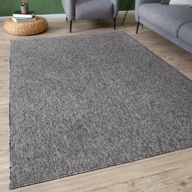 THE RUGS Flex Collection Solid Design Low Pile Living Room Rugs in Grey 1000G Size: 140cm x 200cm Grey Unisex 140cm x 200 cm