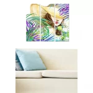 MDF7825516 Multicolor Decorative MDF Painting (3 Pieces)
