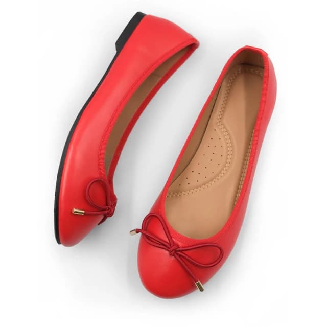 Where's That From 'Bexley' Slip On Flat Pumps Red