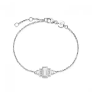 Beloved White Topaz Baguette Sterling Silver Bracelet JBR01_SLV