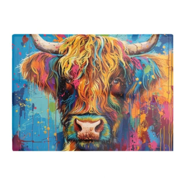 Warren Reed Designer Splashart Highland Cow Chopping Board