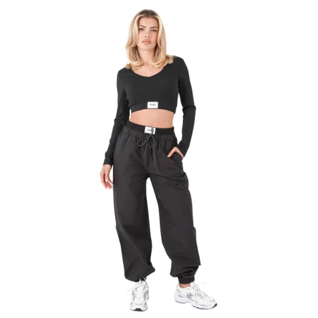 Sixth June Womens nylon joggers with double waistband Sixth June Noir Female S