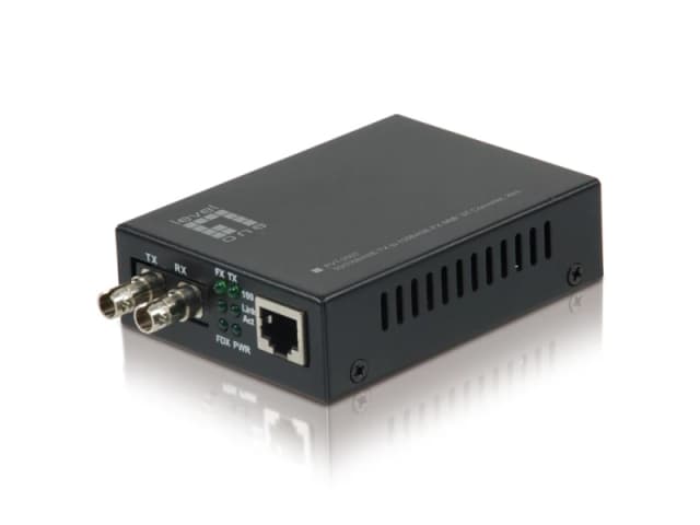 LevelOne RJ45 to ST Fast Ethernet Media Converter. Multi-Mode Fiber. 2