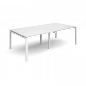 Adapt II rectangular Boardroom Table 2400mm x 1200mm - White Frame wh