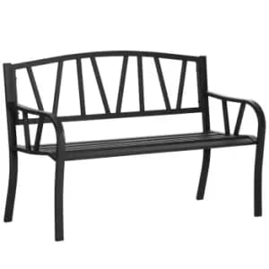 Alfresco 2 Seater Metal Garden Bench, black