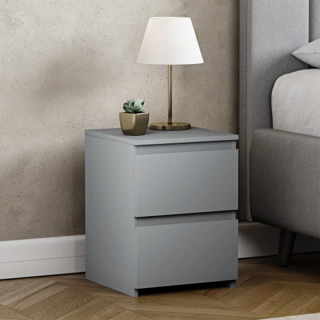 Lassic Vida Designs Denver 2 Drawer Bedside Chest Grey unisex 2 Drawer