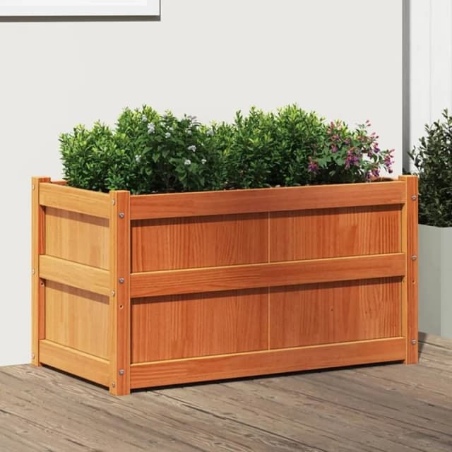 vidaXL Garden Planter Wax Brown 90x50x50cm Solid Wood Pine, Brown 837463
