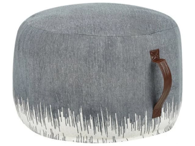 Beliani Pouffe Kawai Cotton Grey