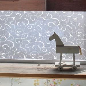 Fablon Scroll Flower Window Film White