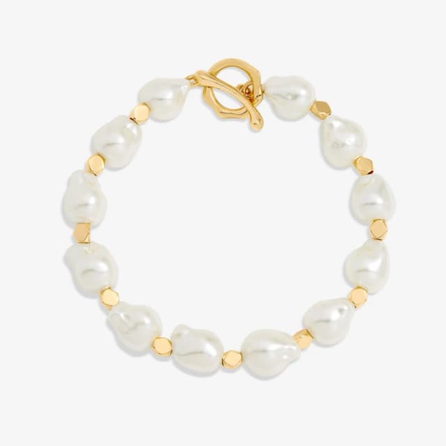 Jon Richard Gold Plated Pearl T Bar Bracelet Gold female One Size