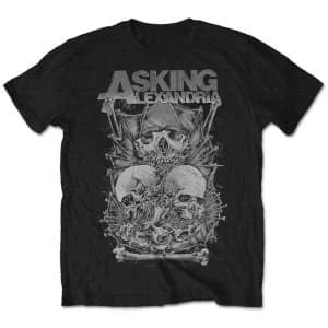 Asking Alexandria - Skull Stack Unisex Large T-Shirt - Black