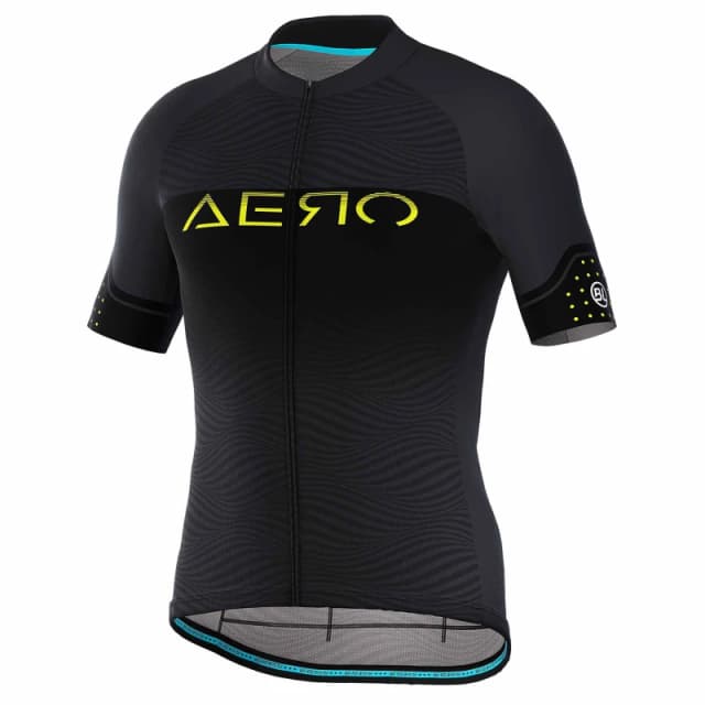 Bicycle Line Mens BL Aero S2 UPF 30+ Short Sleeve Cycling Jersey Black male Small