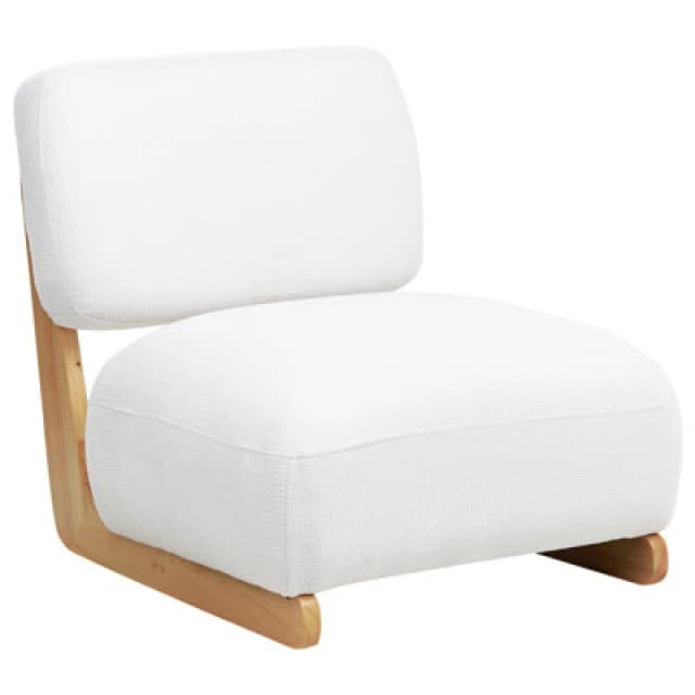 Beliani Fabric Armchair White Kokkola