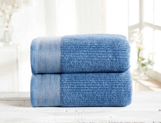 Rapport Home Mayfair Towel 2 Piece Denim/silver