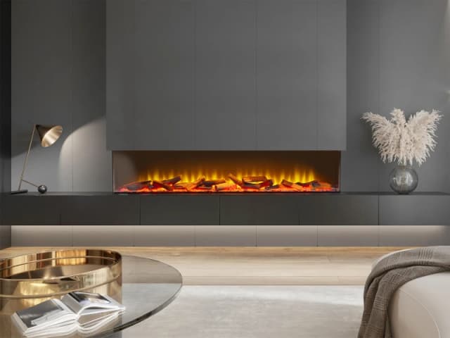 Acantha Fires & Fireplaces Acantha Aspire 150 Panoramic Media Wall Electric Fire in Black Unisex