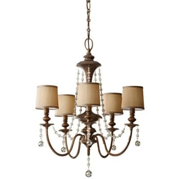 Elstead - Feiss Clarissa Chandelier with Shades 5x E14 Light Firenze Gold