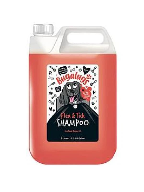 Flea and Tick Dog Shampoo by Bugalugs, Works on Smelly Puppies & Dogs, Contains Neem Oil & Eucalyptus Oils, PH Balanced Vegan Pet Shampoo, Used by Pro