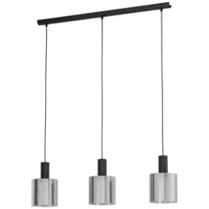 Netlighting Gorosiba 3 Lamp Straight Bar Pendant Ceiling Light Black