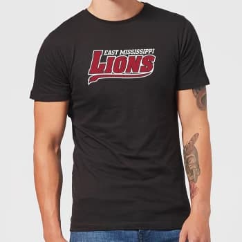 East Mississippi Community College Lions Script Logo Mens T-Shirt - Black - 3XL - Black