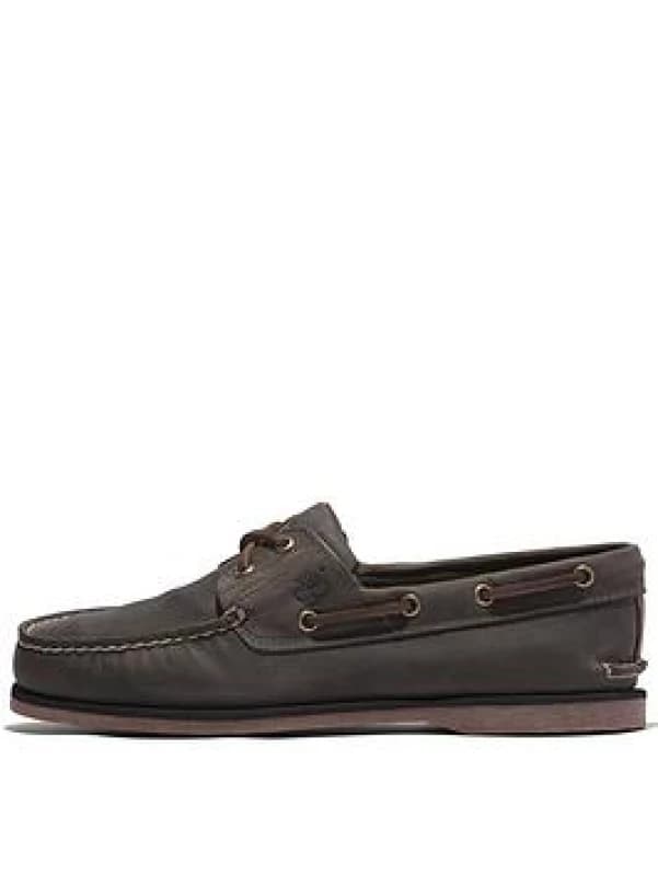 Timberland Classic Boat Full Grain Leather Mens Loafers Shoes - Medium Grey - Size:UK 10