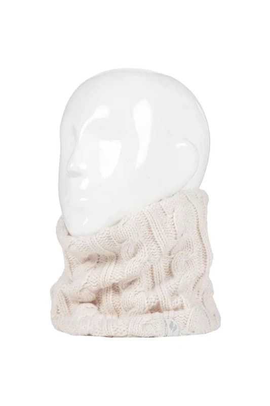 SOCKSHOP Heat Holders Womens 1 Pack 3.5 Tog Heatweaver Yarn Neck Warmer in Cream Cream Female One Size