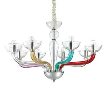 Casanova 8 Light Chandelier Multicoloured Finish, E14