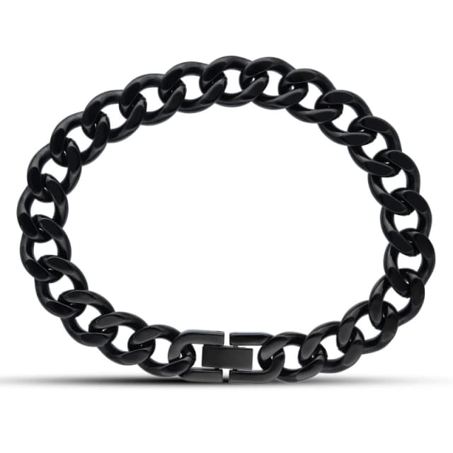Be You Mens Black IP Stainless steel Bracelet Black male One Size