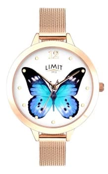 Limit Ladies Rose Gold Plated Mesh Bracelet Watch