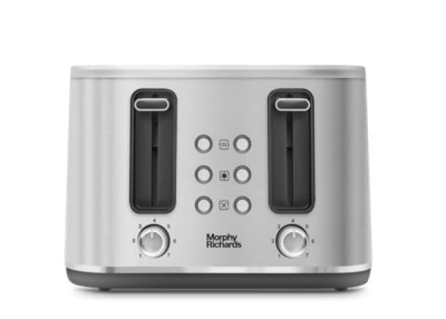 Morphy Richards Motive 4 Slice Toaster Brushed Steel Toaster - Variable Browing Control, Silver 242800