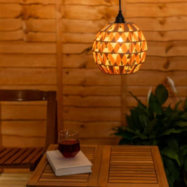 ValueLights ValueLights Natural Rattan Ball Battery Operated Outdoor Hanging Pendant Garden Light Natural One Size Unisex 5016529271079