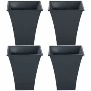 Wham Metallica 28cm Square Planter Set of 4, Slate