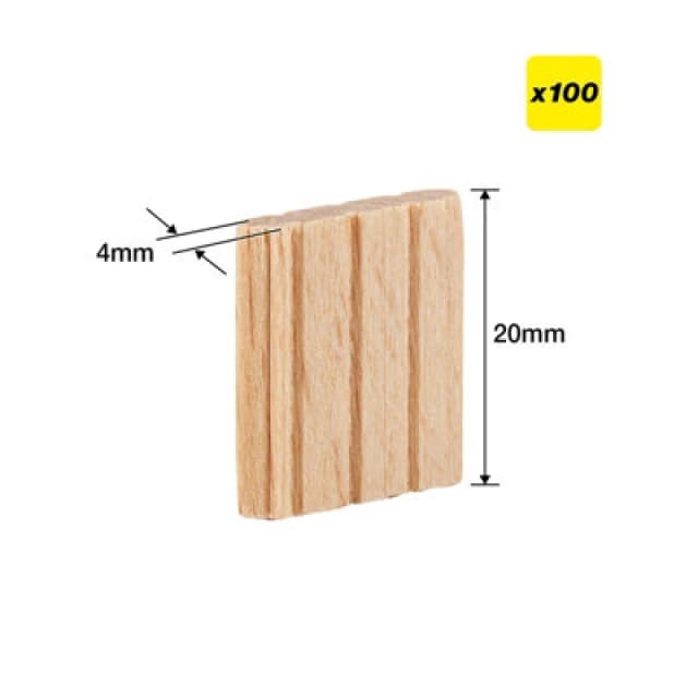 Trend Ten/4X20/100 Beechwood Mortice Tenons 4X20mm Festool Domino System X100