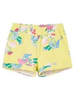 Joules Girls Kittiwake Floral Jersey Shorts - Yellow