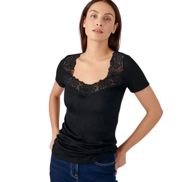 Damart Womens T-Shirt Damart Thermolactyl Noir Female S 73907-NOIR