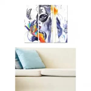 MDF7436501598594 Multicolor Decorative MDF Painting (3 Pieces)