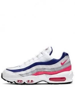 Nike Air Max 95, White/Pink/Blue, Size 3, Women