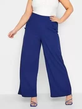 Yours Curve Button Detail Trouser - Blue Size 16, Women