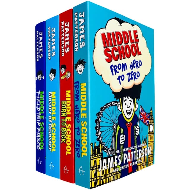 Middle School Series Books (10 - 13) 4 Books Collection Set by James Patterson Born to Rock James Patterson Books